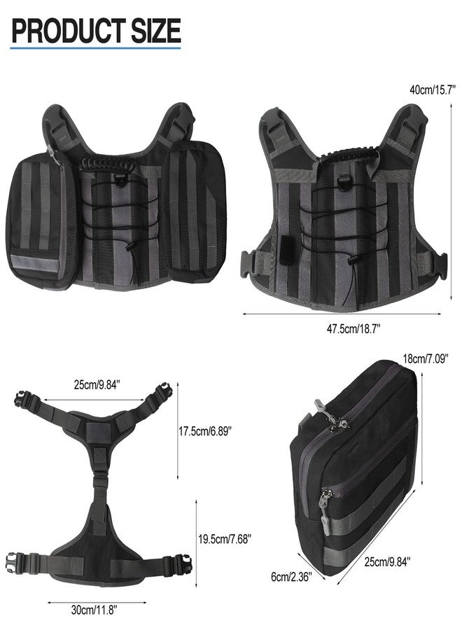 BYGD Dog Backpack for Hiking and Camping,Waterproof Lightweight Dog Hiking Backpack Harness with 2 Big Side Pockets Detachable Adjustable, Dog Saddle Bag for Large Dogs Walking Outdoor(X,XL Black) - Image 4